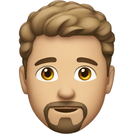 white male, short brun hairs, goatee and slight bear emoji