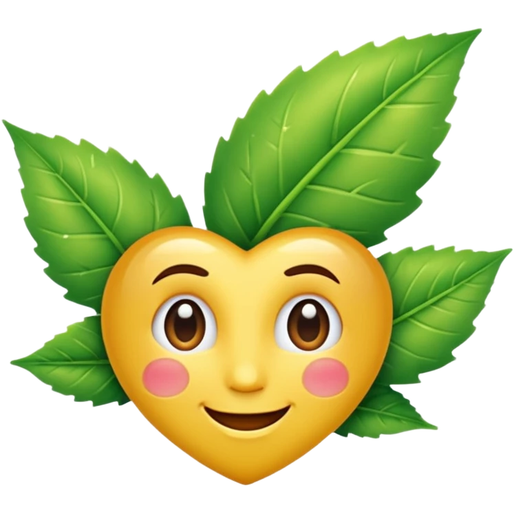 Leaf winking with gloss shine emoji
