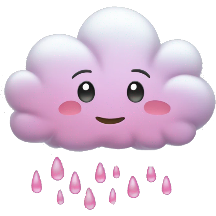 cloud with pink heart rain  emoji