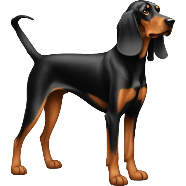 Black And Tan Coonhound Dog Breed Full Body emoji