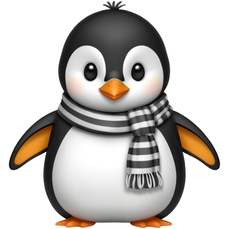 penguin with different scarf single-color  emoji