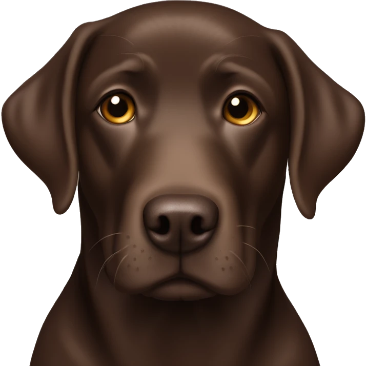 Chocolate labrador retriever with white patch of hair on chest emoji