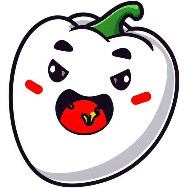face with burning red mouth, eating hot pepper emoji