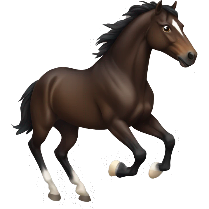 dark brown galloping horse emoji