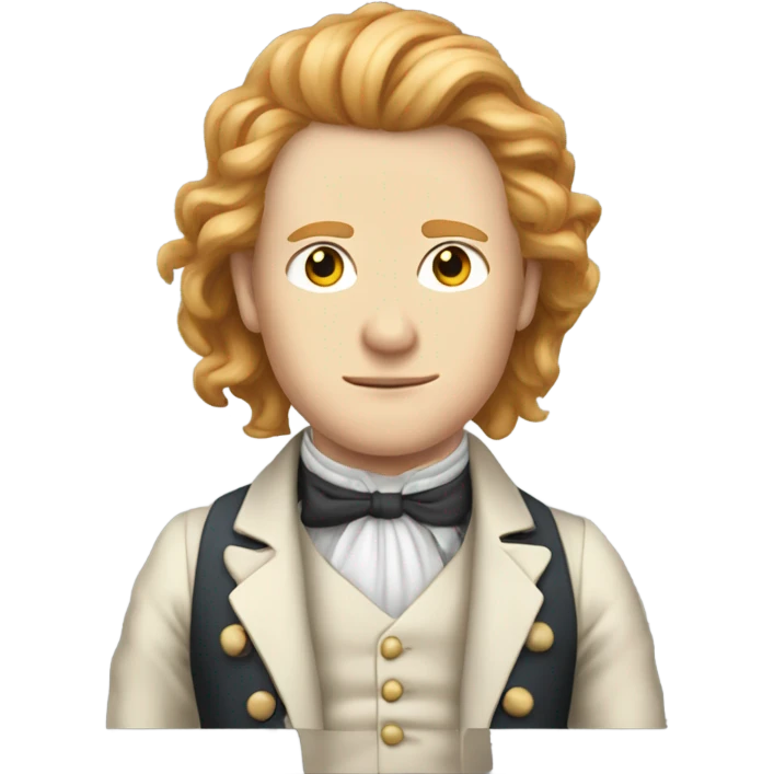 Male with Long strawberry blonde hair, wearing a rebel suit from the 1800’s, pale skin emoji