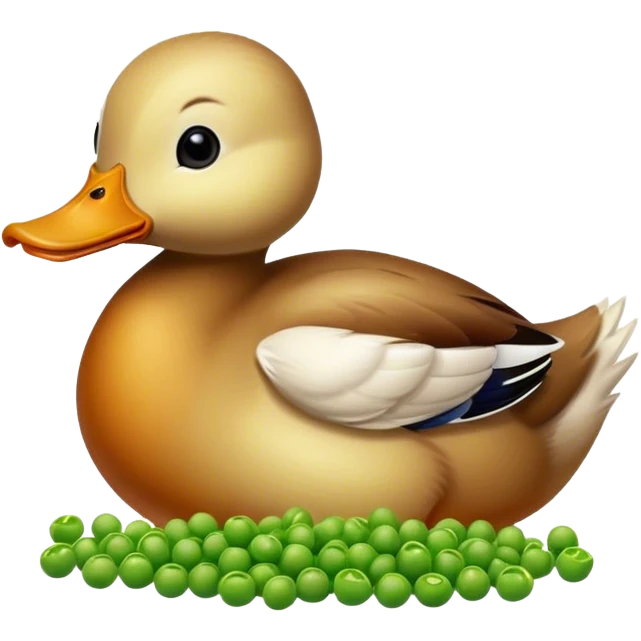 Duck eating peas emoji