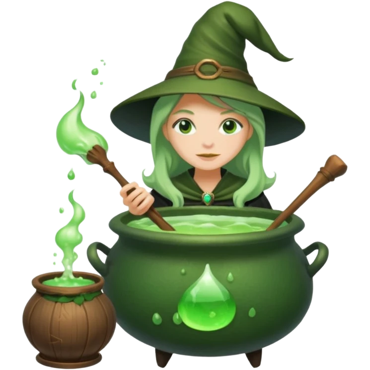 green witch cooking potion emoji