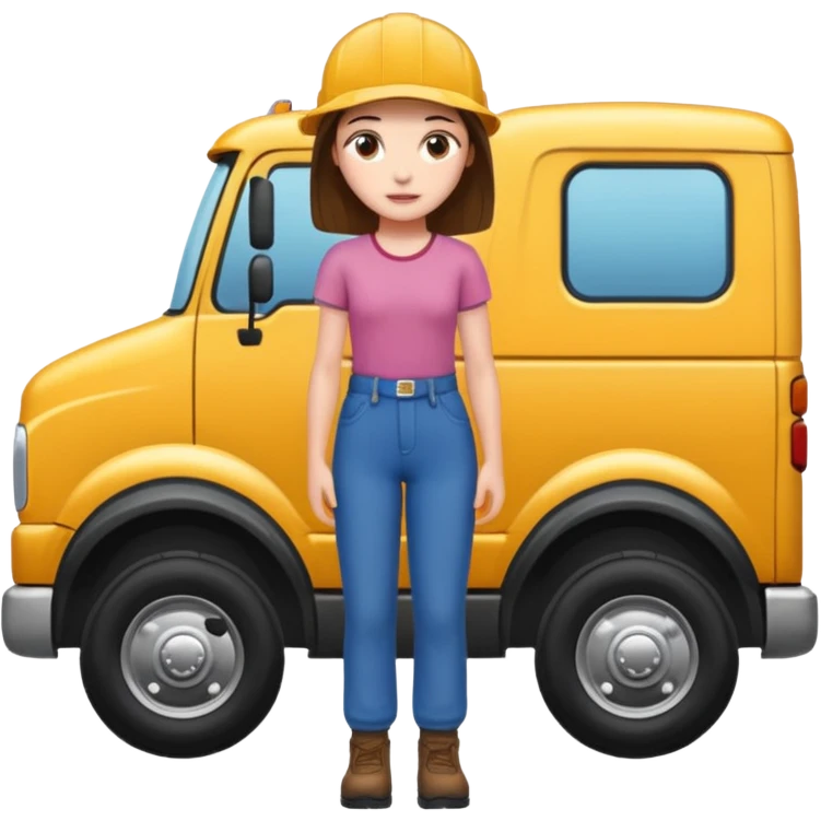 A truck hitting a girl emoji