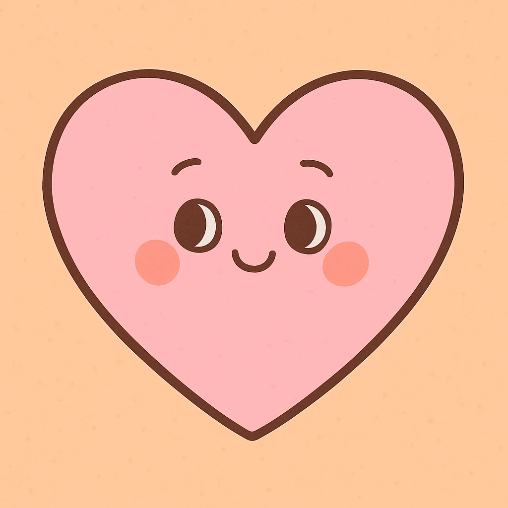 light pink heart, soft and gentle, simple shape, pastel color, charming and sweet emoji