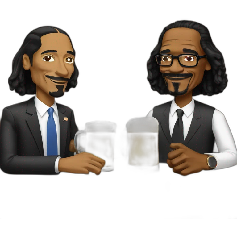snoop dogg having a beer with Obama emoji