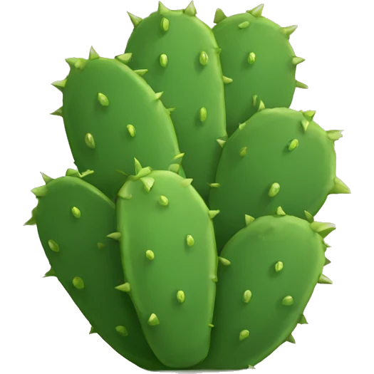 single flat Nopal without pot emoji