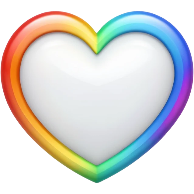 white heart with rainbow border emoji