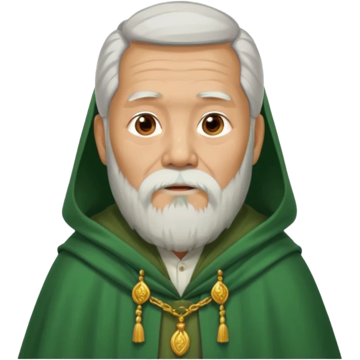 chinese old man bearded with green cloak emoji