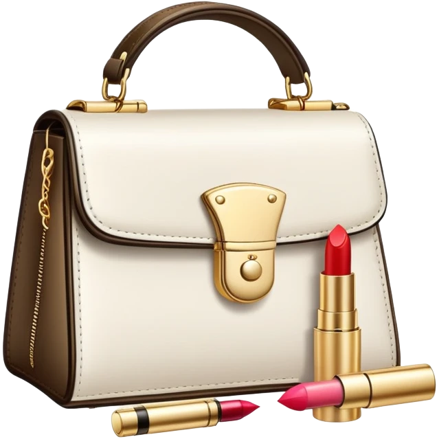 stylish handbag with accessories emoji