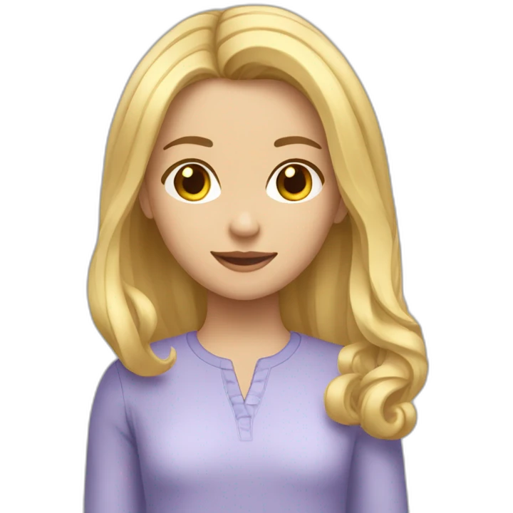 Une fille de 11 ans calme cheveux blond claire carré emoji