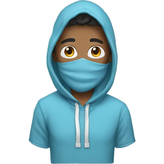man in haki color bandana and light blue hoodie emoji