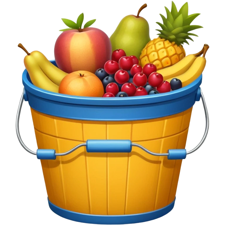 A bucket full of fruits emoji