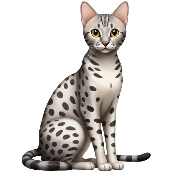Egyptian Mau cat sitting full body emoji