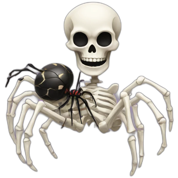 Skeleton riding a spider emoji