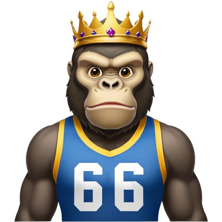 king kong  wearing afl eagles sleeveless jersey blue and yellow  emoji