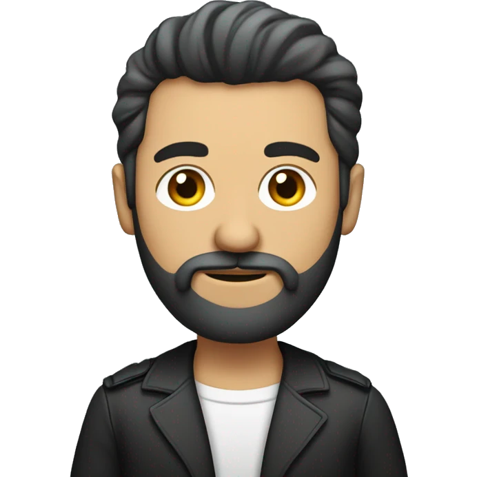 Homem de barba mexedo em computador  emoji