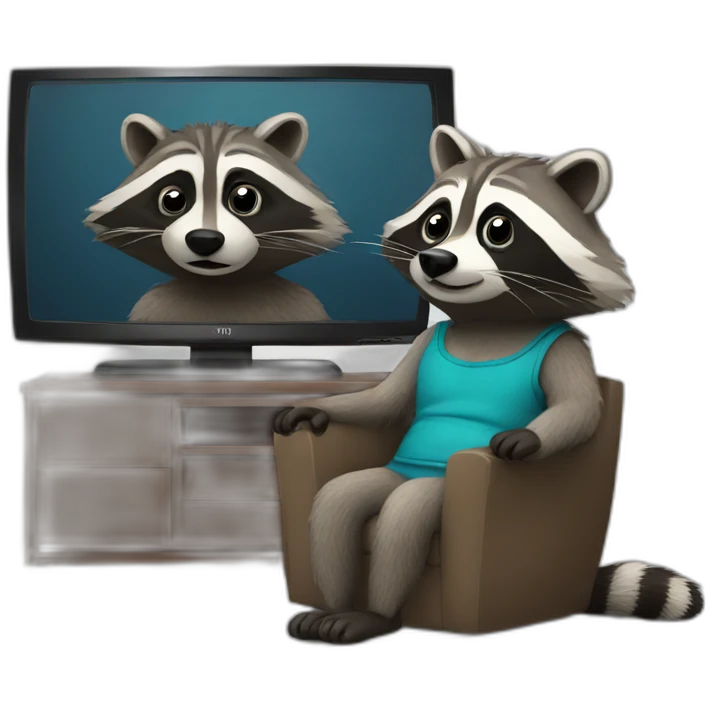 Raccoon watching Tv emoji