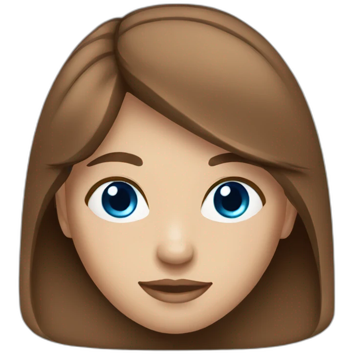 female medium brown hair and blue eyes emoji