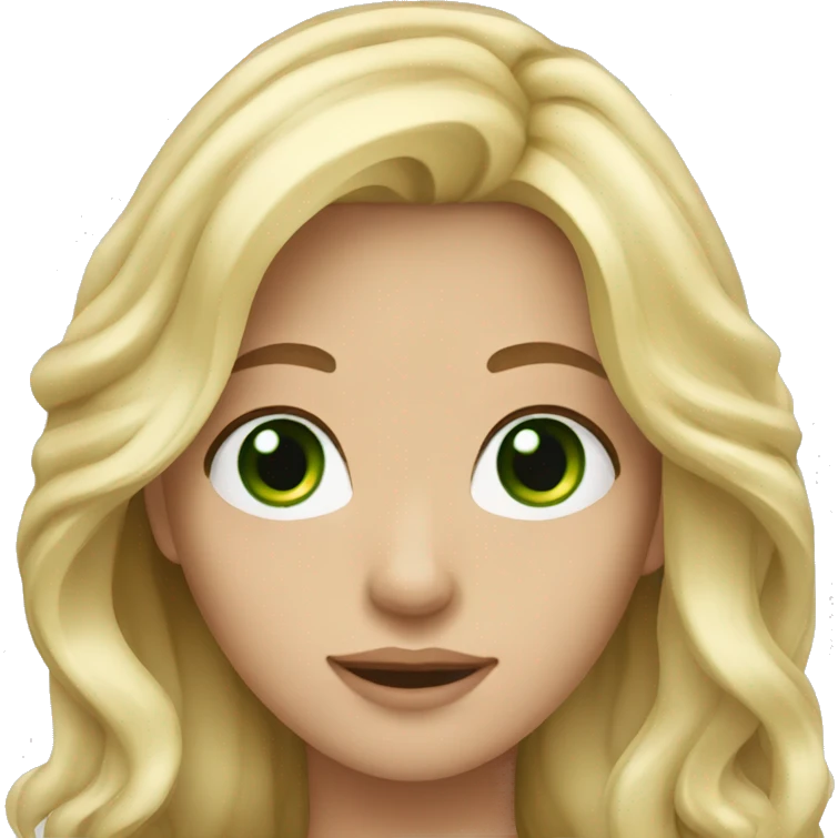 wavy long blond hair with green eyes emoji