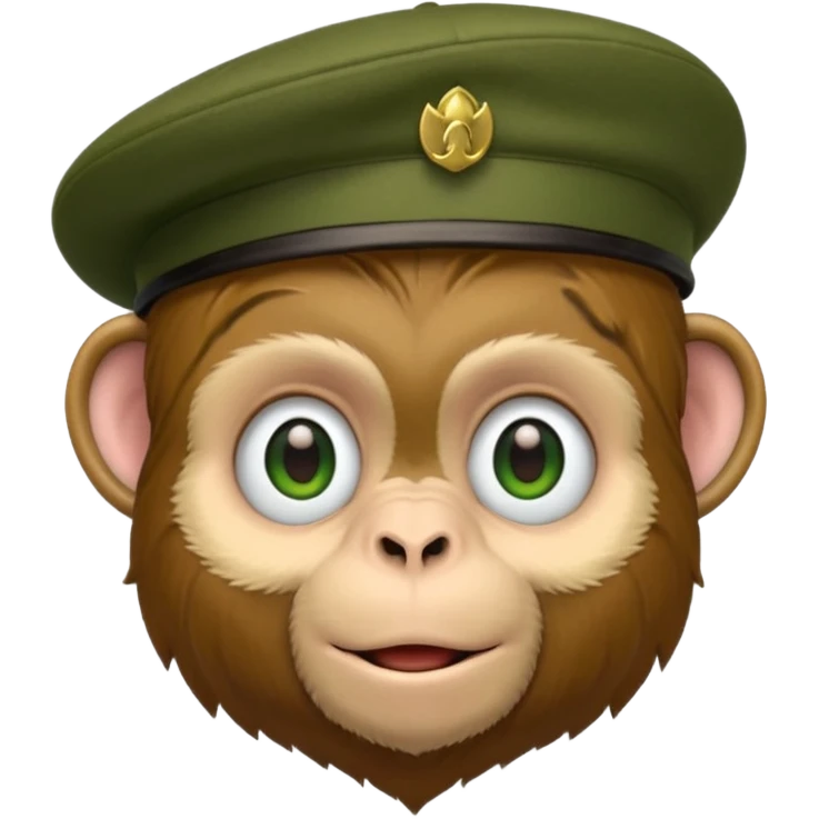 Monkey wearing green beret emoji