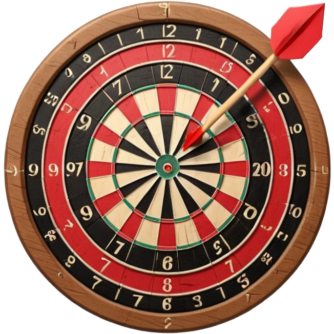 classic dartboard red and black with arrow in the center emoji