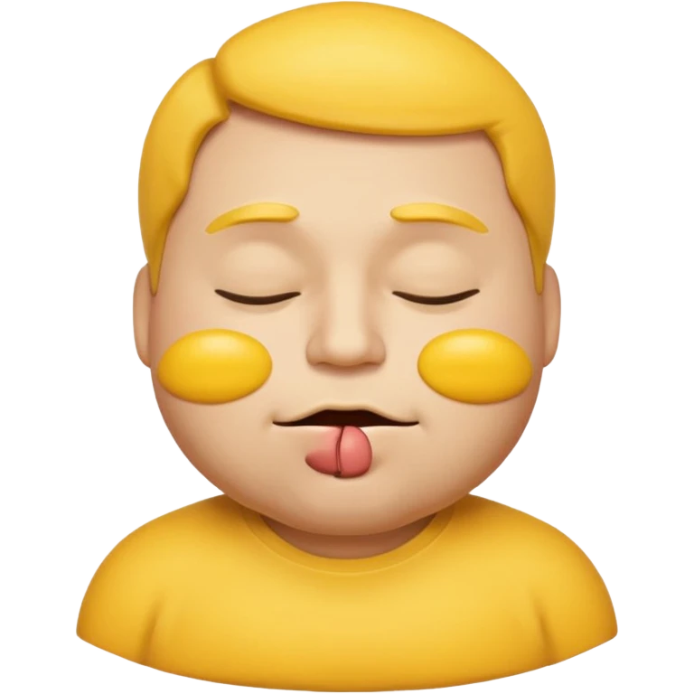 A male emoji with big fat lips with it’s eyes closed not smiling with its mouth closed and it’s yellow while making the ishowspeed face emoji