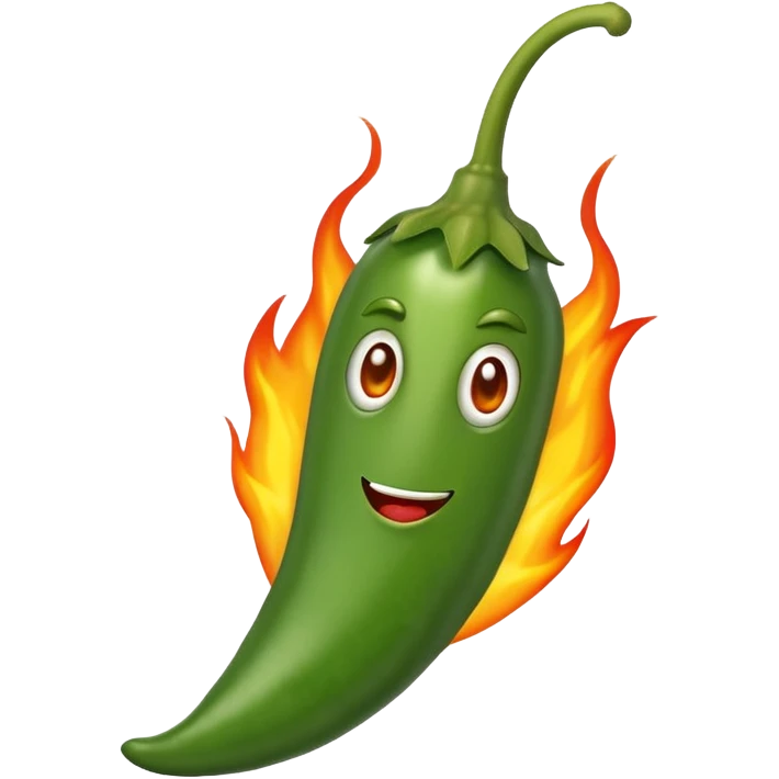 jalapeno pepper with a little flame emoji