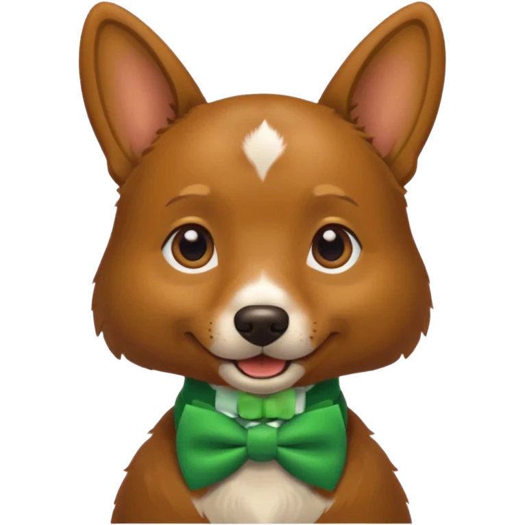 dog with a green bow tie emoji