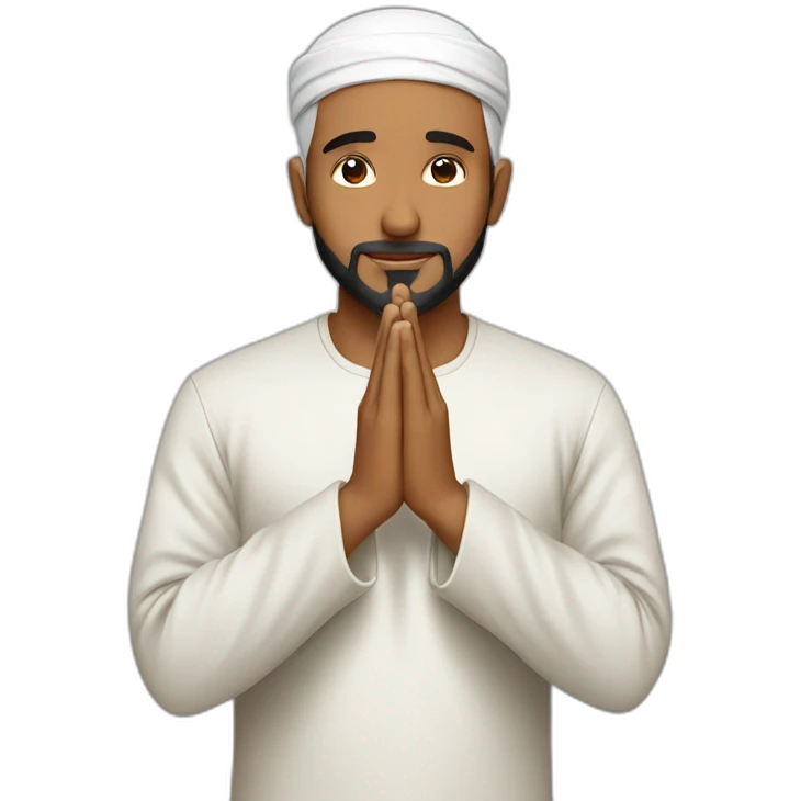 a muslim men doing the prayer emoji