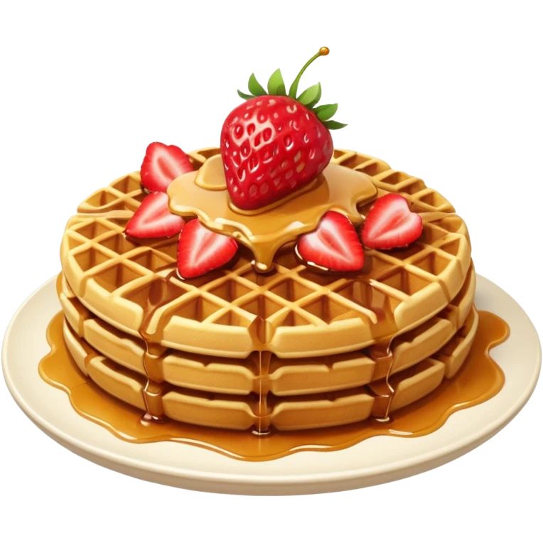 waffle with strawberies emoji