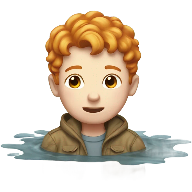 Ginger boy in puddle emoji