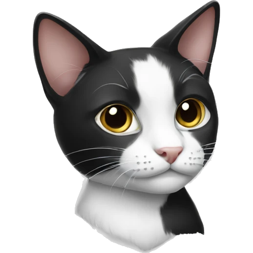 black and white cat emoji