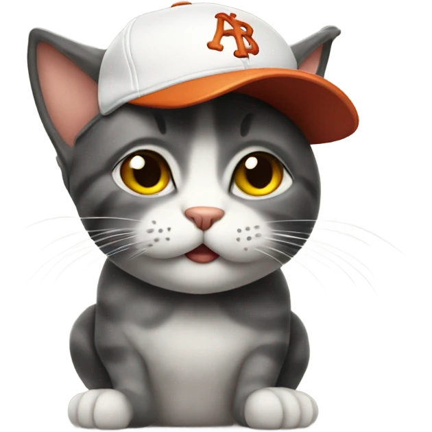 Cat with a baseball hat emoji