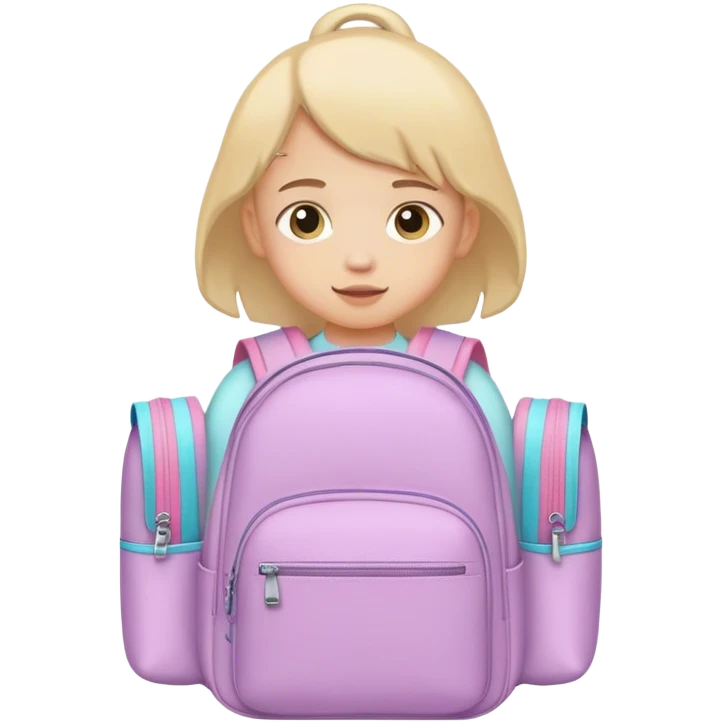 child with pastel backpack emoji
