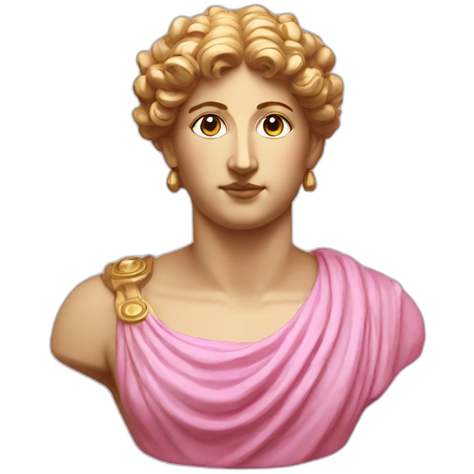 pink greek bust with a halo emoji