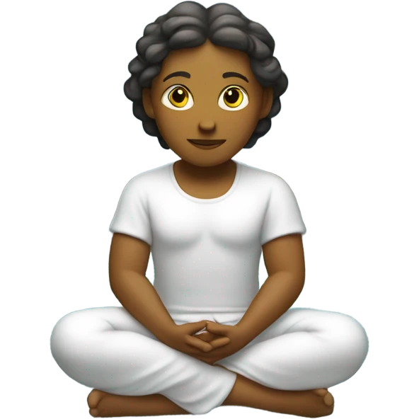 Angel meditating in front of a waterfall emoji