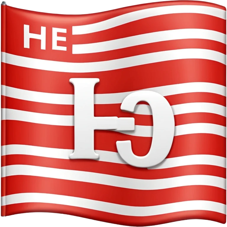 flag with the letters HELP, simple, clear emoji