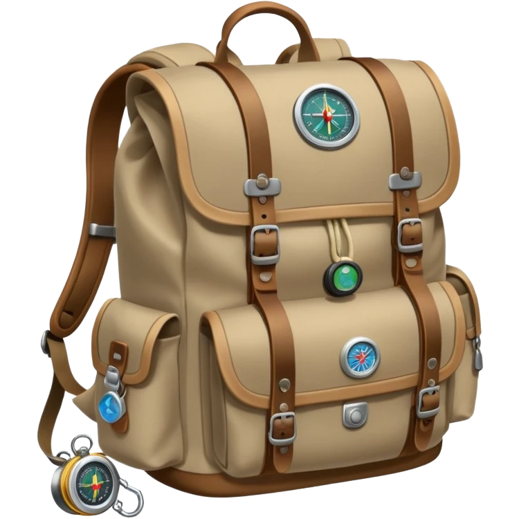 explorer backpack with adventure gear emoji