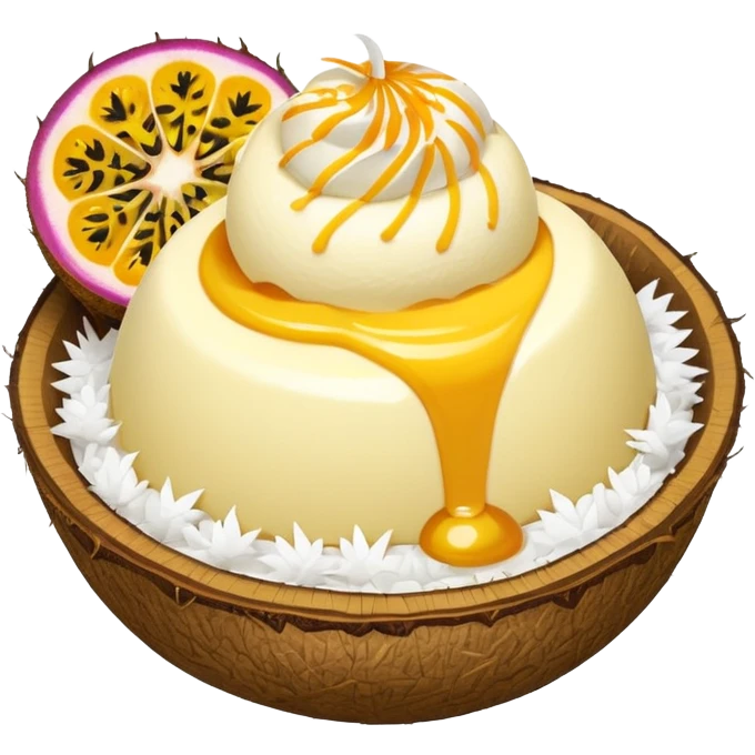 Vainilla con coco y maracuya emoji