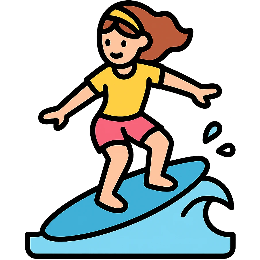 woman surfing emoji