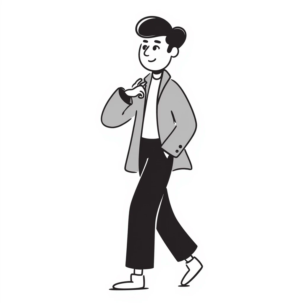 Korean man with charming smile and contemporary style emoji