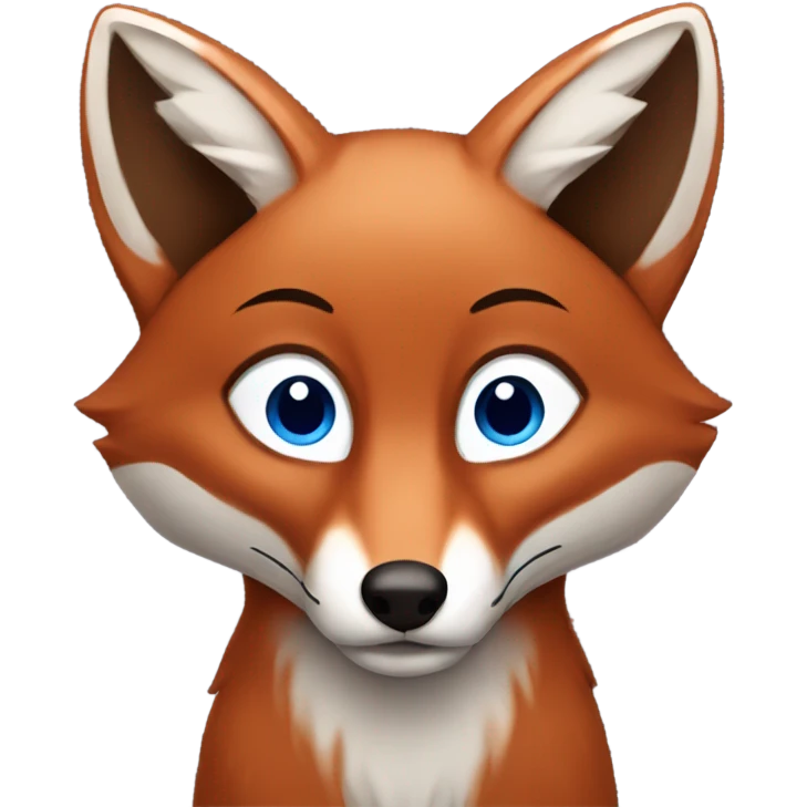 brownish red fox with a blue tuni emoji