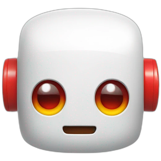 cute little white red robot emoji