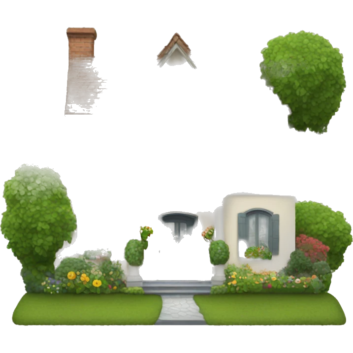 house with garden and windows emoji