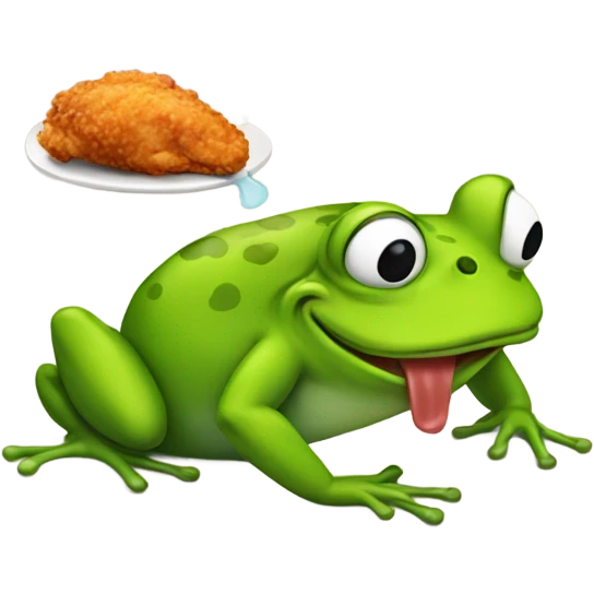 Frog eating fried chicken  farting emoji